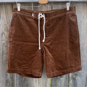 Birdwell Beach Britches Corduroy Drawstring Shorts Men's Large Brown